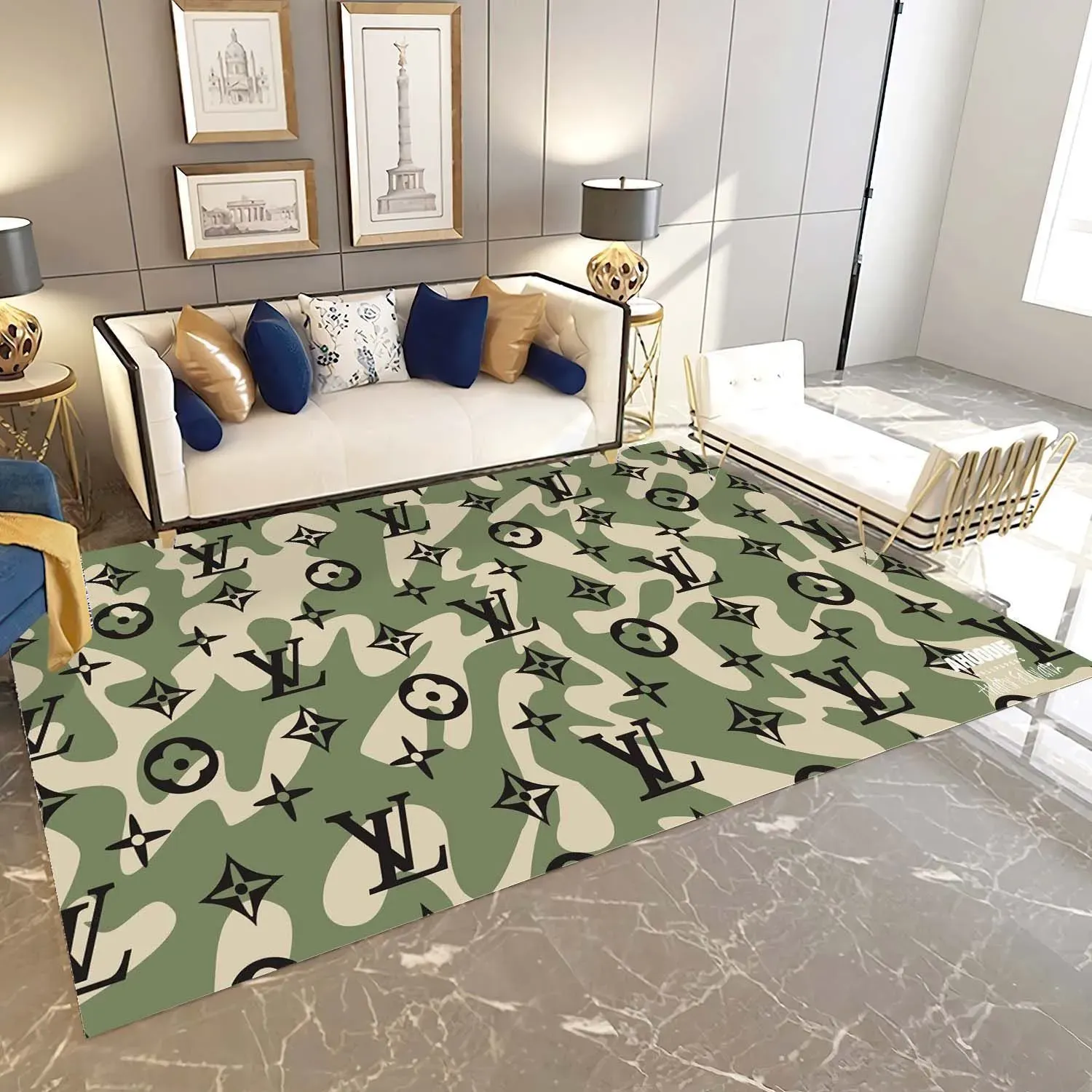 
                louis vuitton camou fashion limited luxury brand rug carpet home decor
            