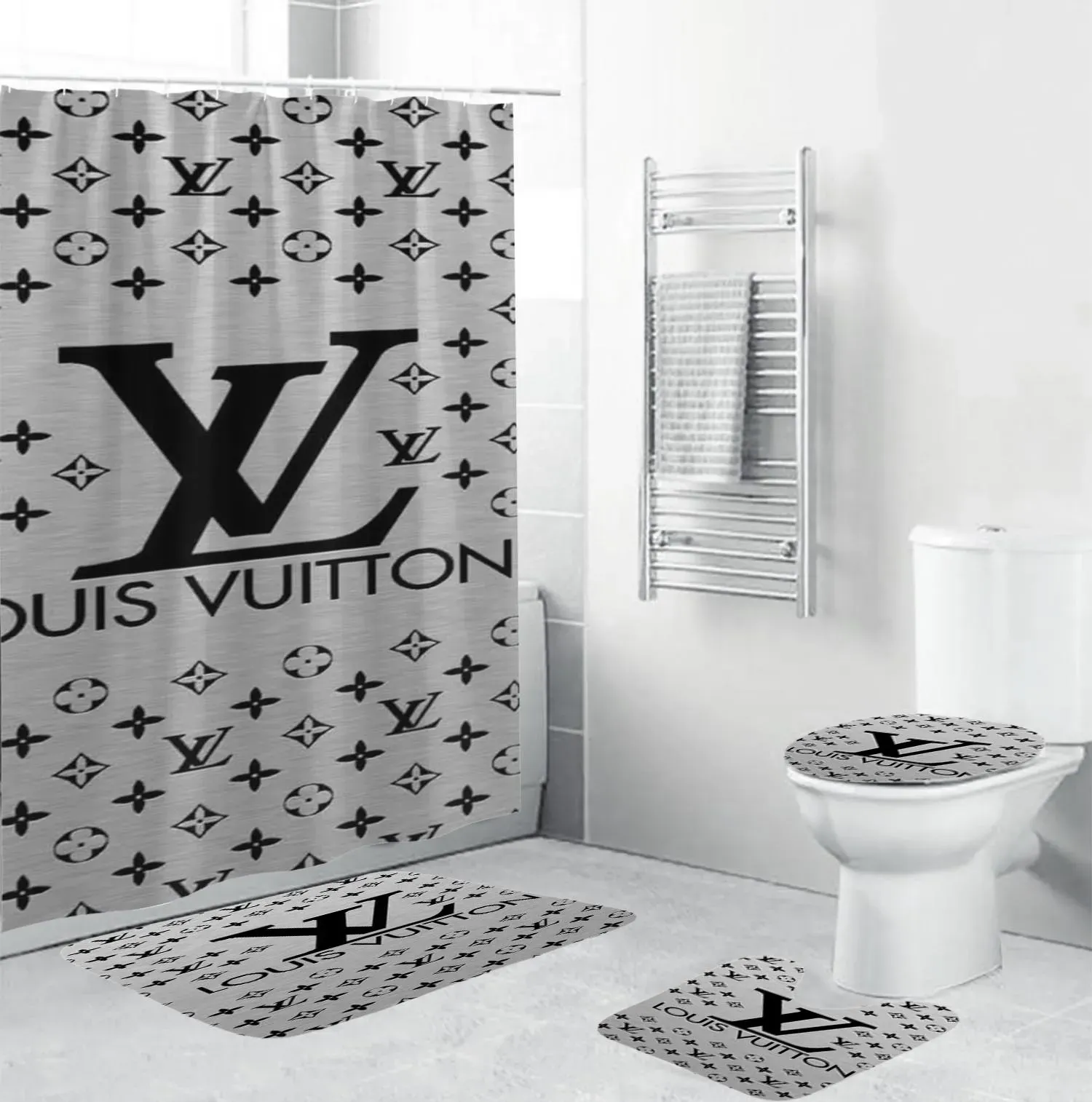 
                louis vuitton grey fashion logo limited luxury brand bathroom set home decor
            