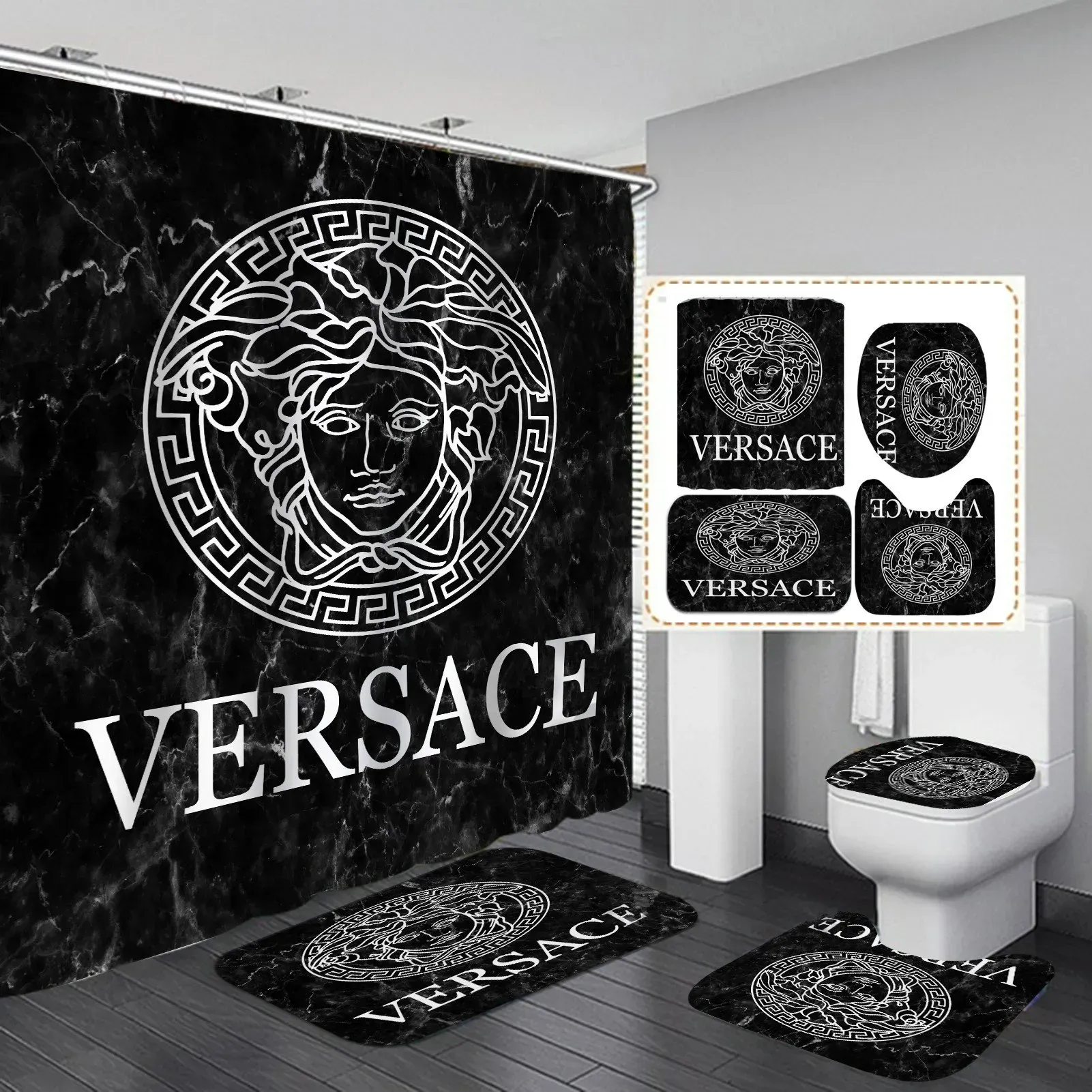 
                versace medusa fashion logo limited luxury brand bathroom set home decor
            