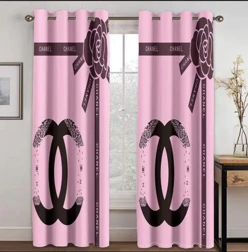 
                chanel pink flowers window curtain luxury curtain for child bedroom living room home decoration
            