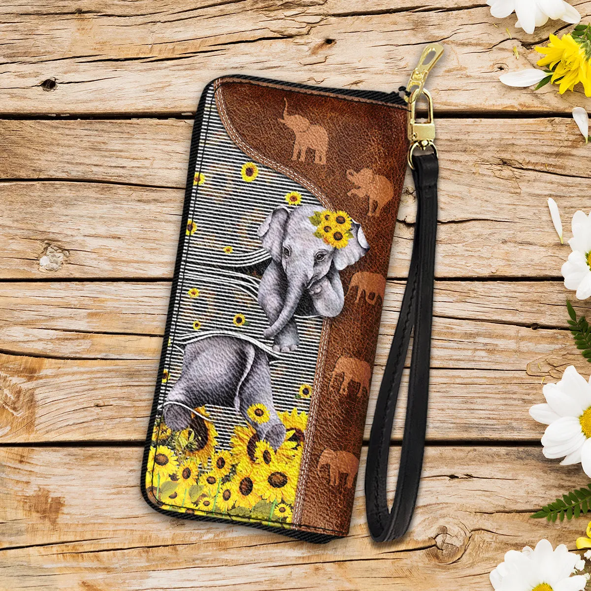 Elephant Sunflower Elephant Climing Women Purse Accessories For Beauty