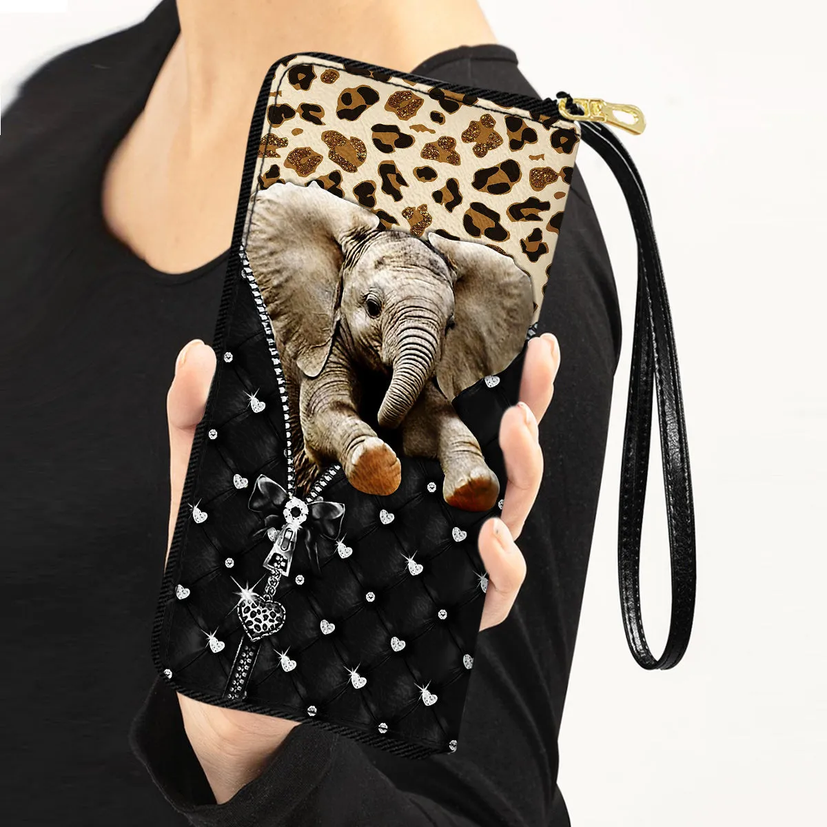 Elephant Funny Elephant With Leopard Women Purse Accessories For Beauty