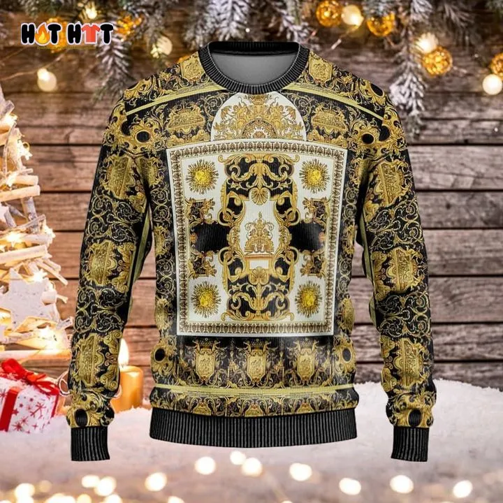 Gianni Versace Golden Pattern Sweatshirt Luxury Brand Clothing Clothes Outfit For Women