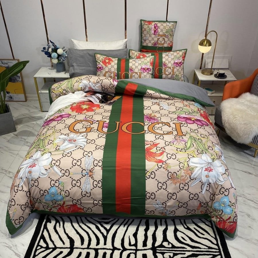 Luxury brand fashion bedding set premium duvet cover special gift home decor 375