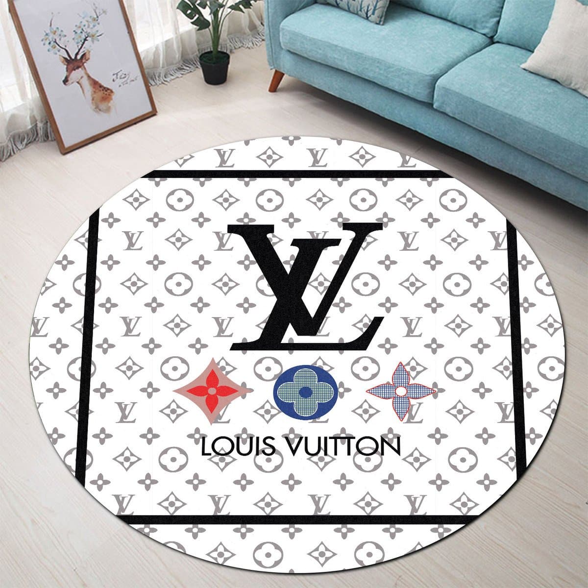 Lv logo round carpet rug lvzth346