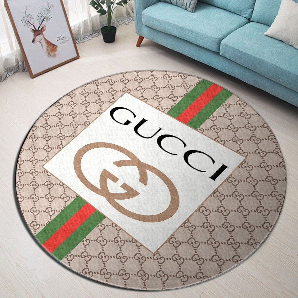 Cat italian luxury brand inspired 3d customized round carpet rug