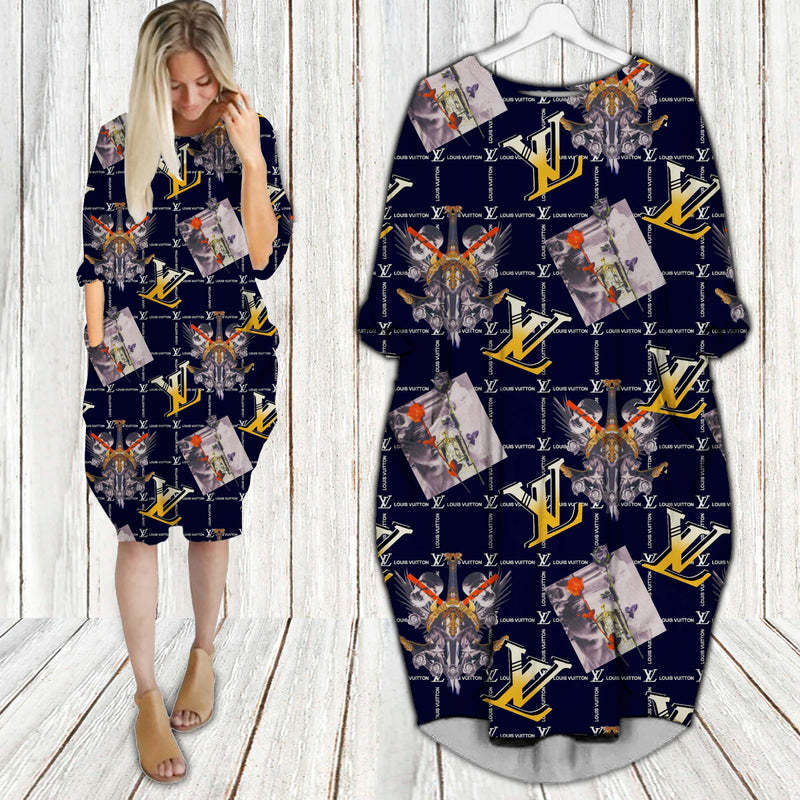 Louis vuitton lv batwing pocket dress luxury clothing clothes outfit for women 79 bwdl
