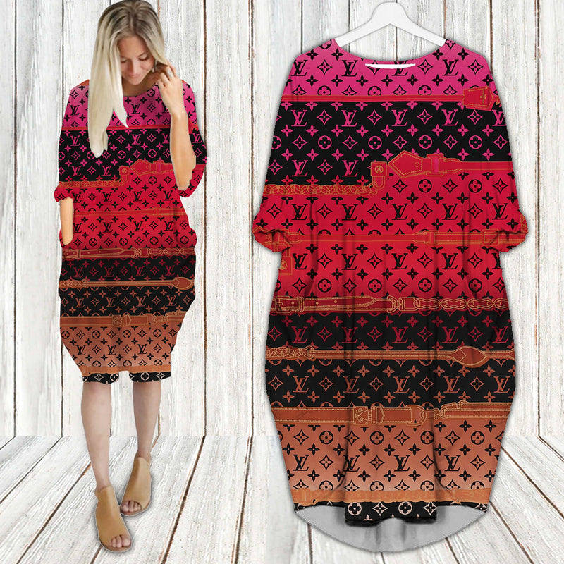 Louis vuitton monogram batwing pocket dress lv luxury brand clothing clothes outfit for women 199 bwdl