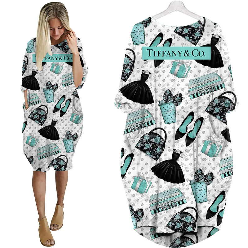 Tiffany & co. fashion batwing pocket dress luxury brand clothing clothes outfit for women 111 bwdl