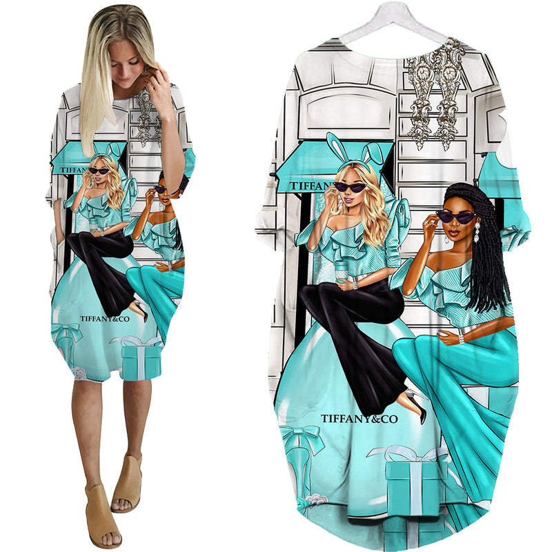 Tiffany & co. fashion batwing pocket dress luxury brand clothing clothes outfit for women 156 bwdl