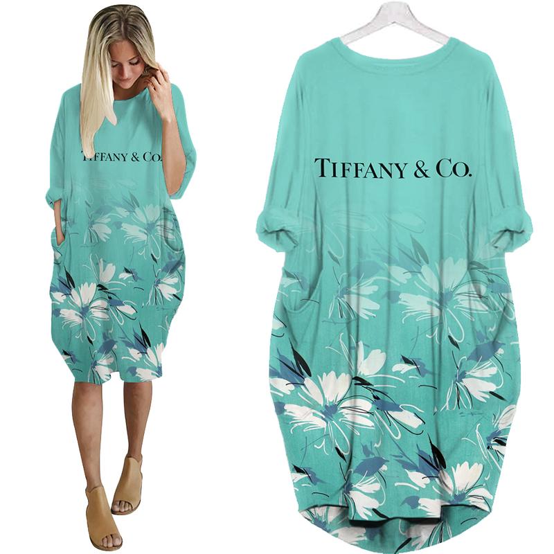 Tiffany & co. flower batwing pocket dress luxury brand clothing clothes outfit for women 113 bwdl