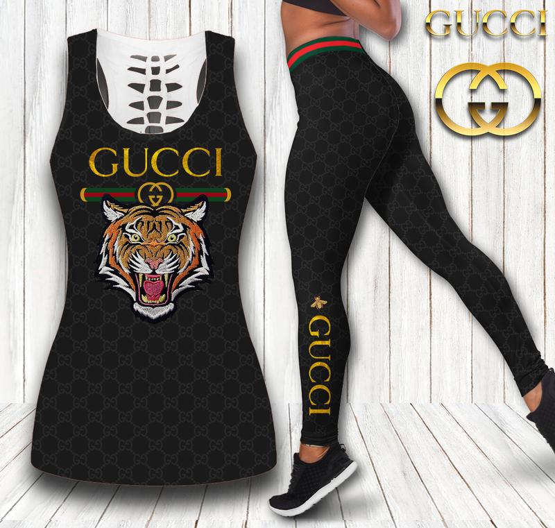 Gucci black tiger tank top leggings luxury brand clothing clothes outfit gym for women 140 htls