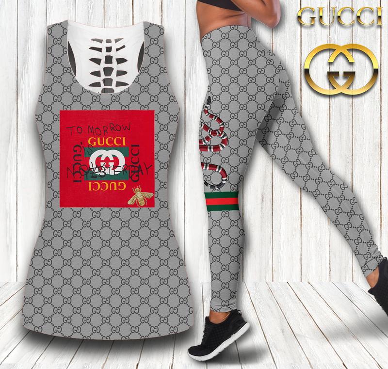 Gucci grey snake tank top leggings luxury brand clothing clothes outfit gym for women 134 htls