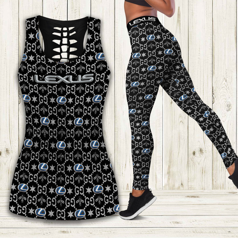 Gucci lexus tank top leggings luxury brand clothing clothes outfit gym for women 105 htls