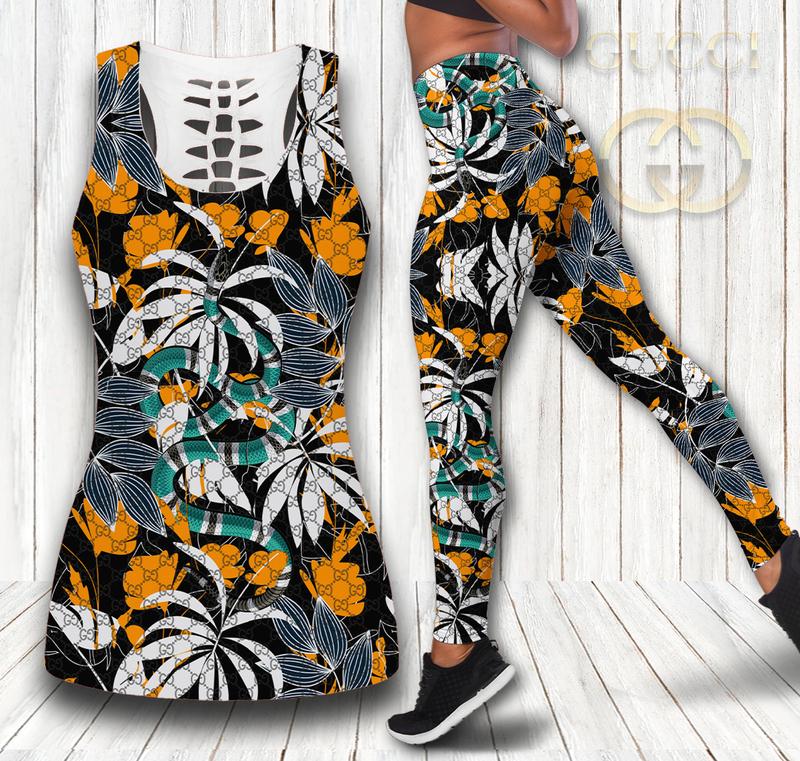 Gucci tropical tank top leggings luxury brand clothing clothes outfit gym for women 136 htls