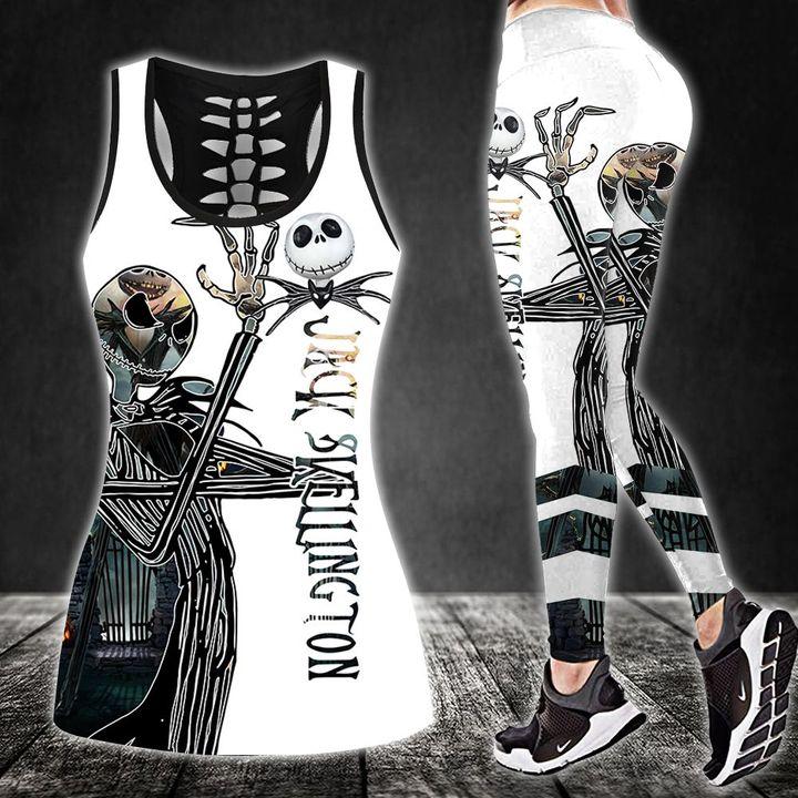 Jack skellington tank top leggings clothing clothes outfit gym for women disney gifts 99 htls