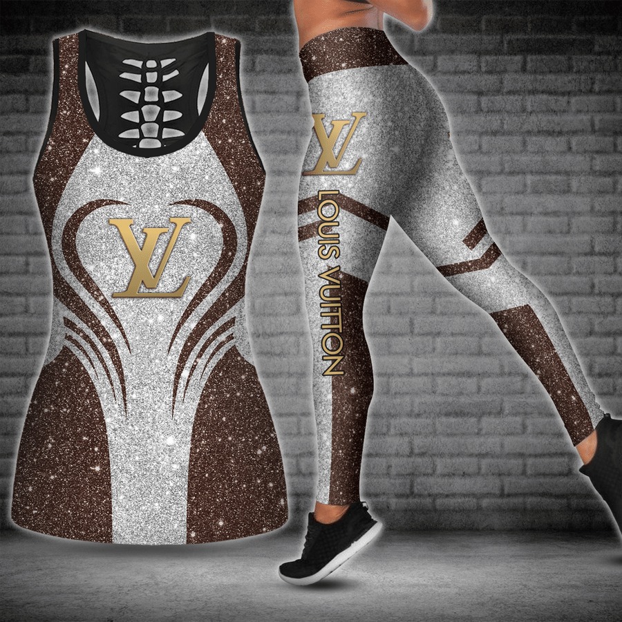 Louis vuitton brown tank top leggings lv luxury clothing clothes outfit gym for women 81 htls
