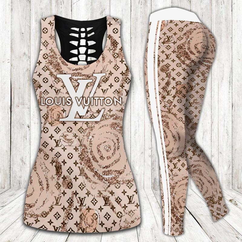 Louis vuitton monogram tank top leggings luxury brand lv clothing clothes outfit gym for women 120 htls