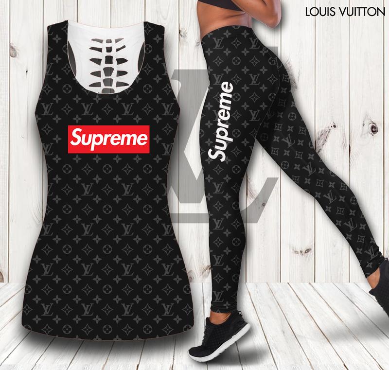 Louis vuitton supreme tank top leggings luxury brand lv clothing clothes outfit gym for women 115 htls