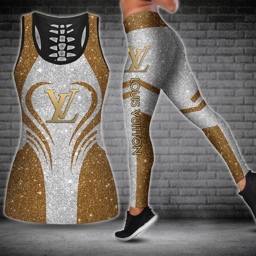 Louis vuitton yellow tank top leggings lv luxury clothing clothes outfit gym for women 84 htls