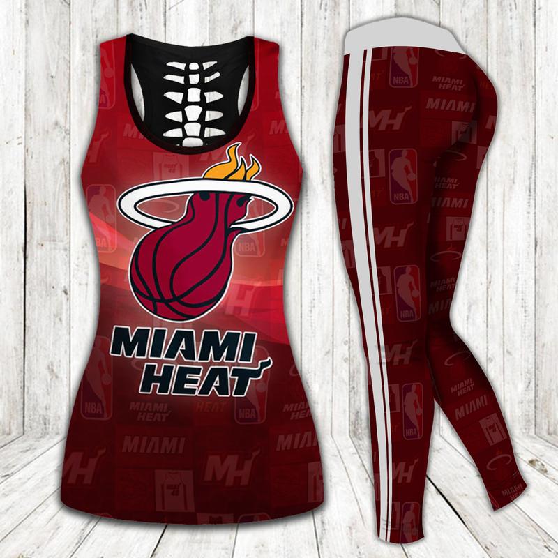 Miami heat nba tank top leggings sport clothing clothes outfit gym for women 63 htls