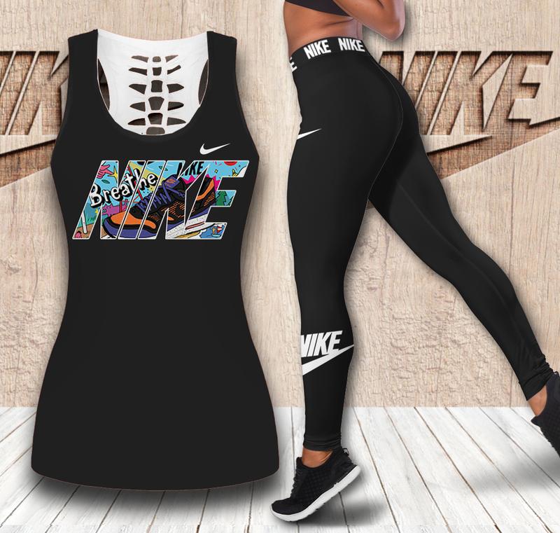 Nike black tank top leggings sport clothing clothes outfit gym for women 69 htls