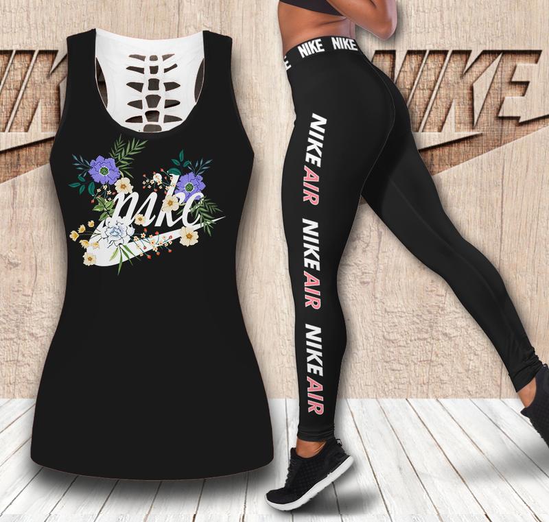 Nike flower tank top leggings sport clothing clothes outfit gym for women 74 htls