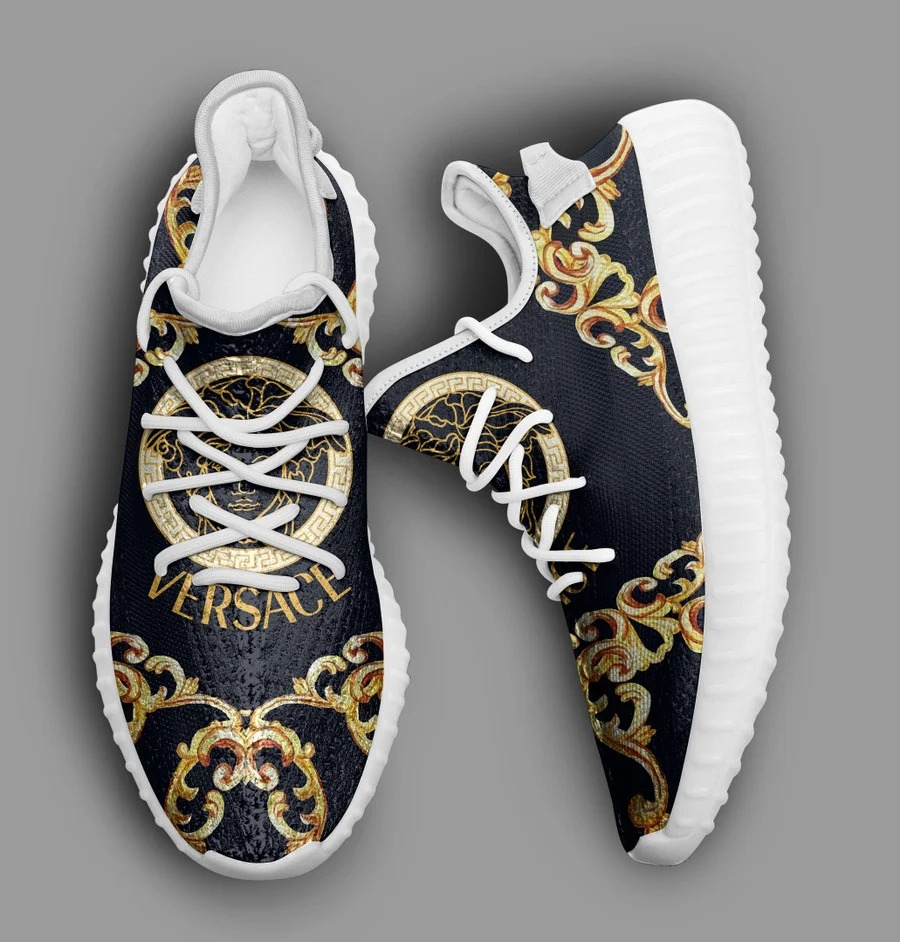 Buy gianni versace black gold yeezy boost shoes sport sneakers best for men women 48 yzes