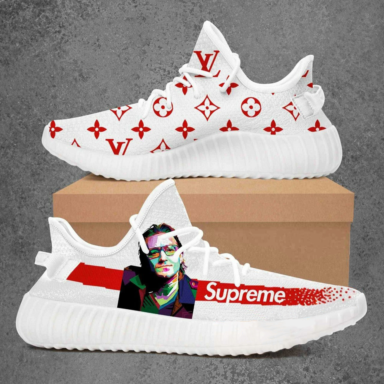 Buy louis vuitton supreme bono yeezy boost shoes sport sneakers best lv gifts for men women 120 yzes