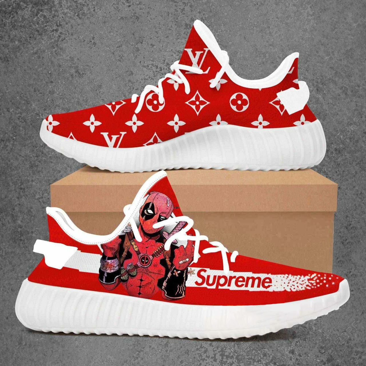 Buy louis vuitton supreme deadpool marvel yeezy boost shoes sport sneakers best lv gifts for men women 72 yzes
