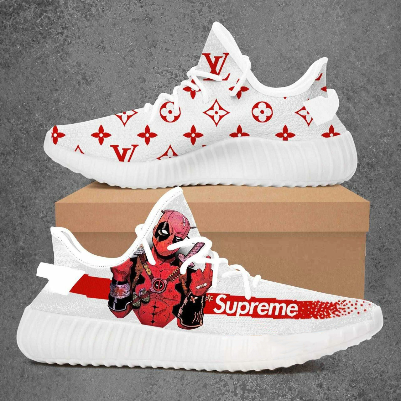 Buy louis vuitton supreme deadpool marvel yeezy boost shoes sport sneakers best lv gifts for men women 73 yzes