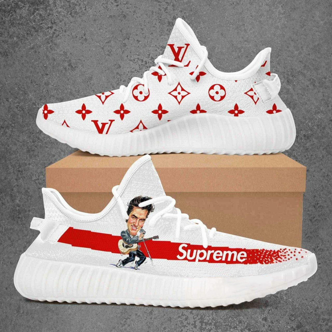 Buy louis vuitton supreme elvis presley yeezy boost shoes sport sneakers best lv gifts for men women 82 yzes