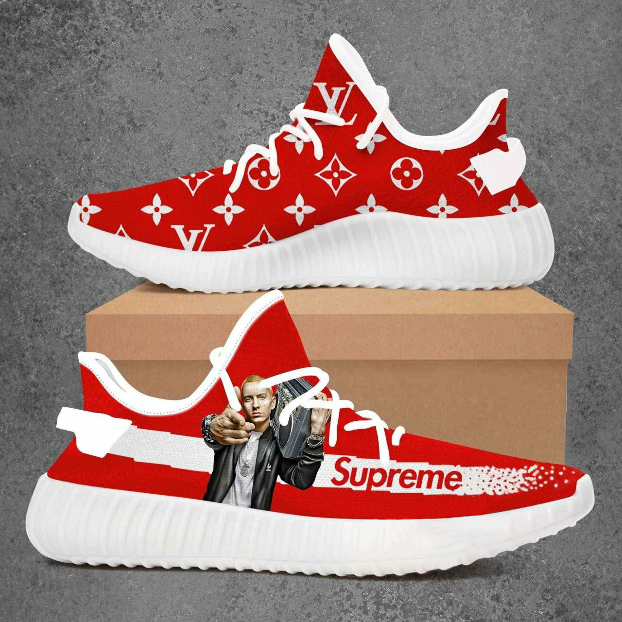 Buy louis vuitton supreme eminem yeezy boost shoes sport sneakers best lv gifts for men women 127 yzes