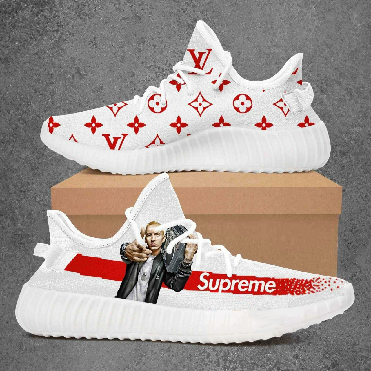 Buy louis vuitton supreme eminem yeezy boost shoes sport sneakers best lv gifts for men women 130 yzes