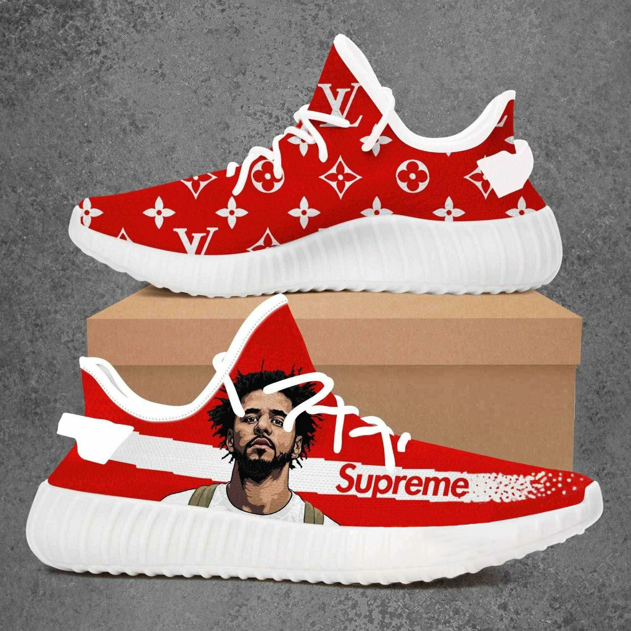 Buy louis vuitton supreme j cole yeezy boost shoes sport sneakers best lv gifts for men women 84 yzes