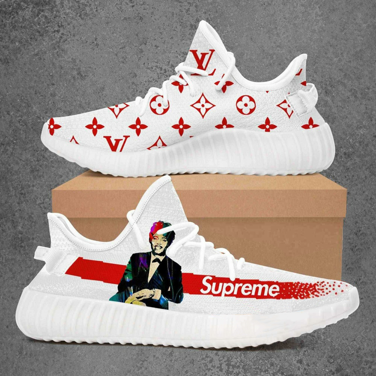 Buy louis vuitton supreme little richard yeezy boost shoes sport sneakers best lv gifts for men women 76 yzes