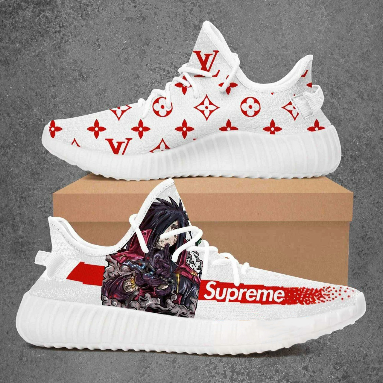 Buy louis vuitton supreme madara uchiha yeezy boost shoes sport sneakers best lv gifts for men women 70 yzes