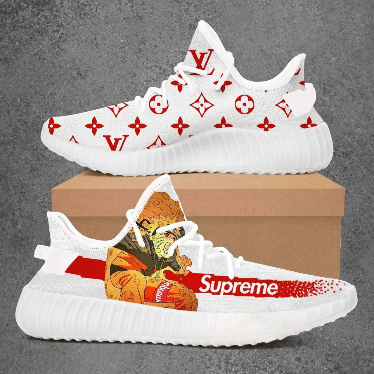 Buy louis vuitton supreme naruto yeezy boost shoes sport sneakers best lv gifts for men women 134 yzes