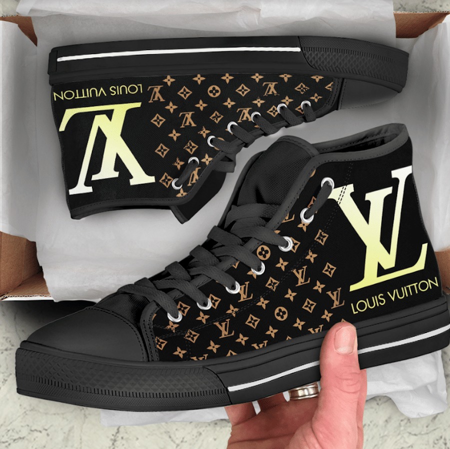 Louis vuitton black brown high top canvas shoes sneakers hot best lv for men women 100 htcv