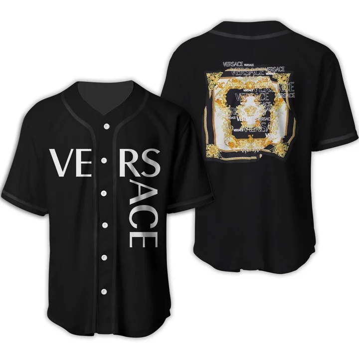 Buy gianni versace black baseball jersey shirt luxury clothing clothes sport for men women 78 mte