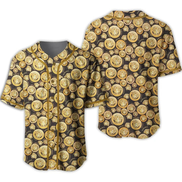Buy gianni versace gold baseball jersey shirt luxury clothing clothes sport for men women 81 mte
