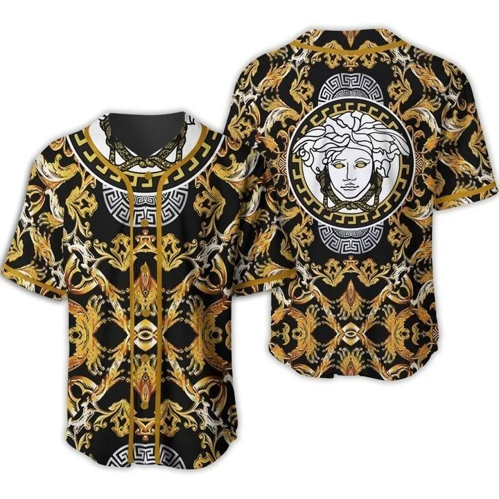 Buy gianni versace gold baseball jersey shirt luxury clothing clothes sport for men women 88 mte