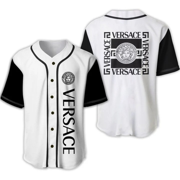Buy gianni versace white baseball jersey shirt luxury clothing clothes sport for men women 86 mte