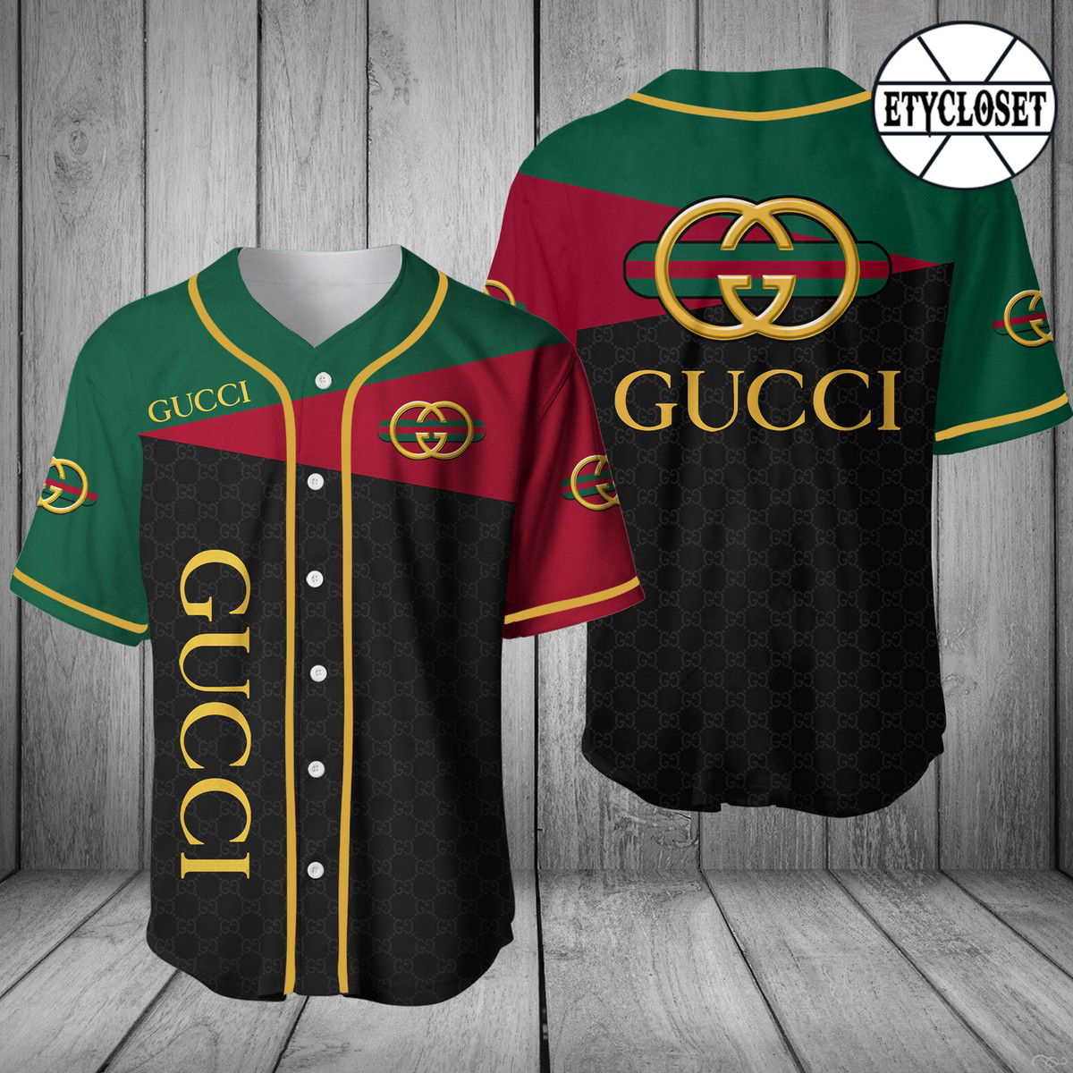 Buy gucci black baseball jersey shirt luxury clothing clothes sport for men women 102 mte