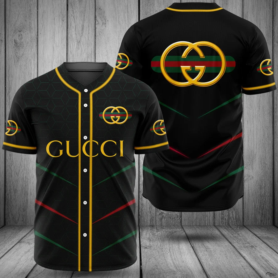 Buy gucci black baseball jersey shirt luxury clothing clothes sport for men women 38 mte