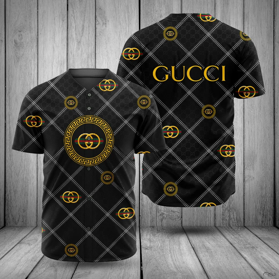 Buy gucci black baseball jersey shirt luxury clothing clothes sport for men women 66 mte