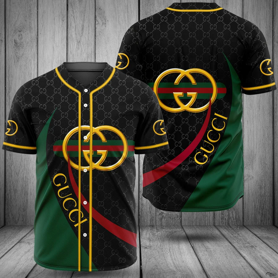 Buy gucci black green baseball jersey shirt luxury clothing clothes sport for men women 71 mte
