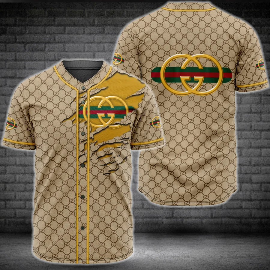 Buy gucci brown baseball jersey shirt luxury clothing clothes sport for men women 54 mte