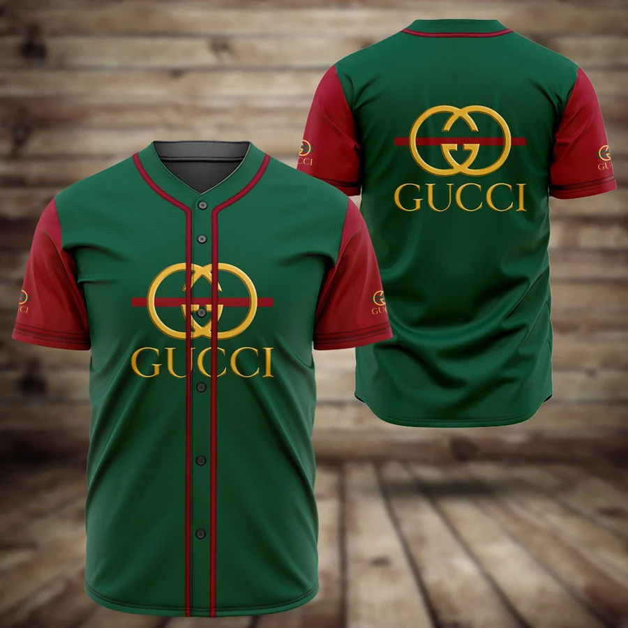 Buy gucci green baseball jersey shirt luxury clothing clothes sport for men women 46 mte