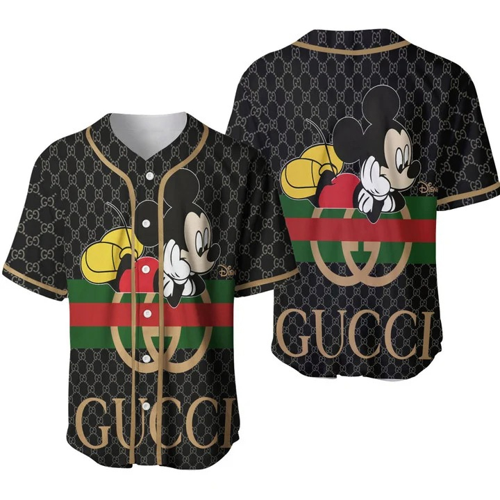 Buy gucci mickey mouse baseball jersey shirt luxury clothing clothes sport for men women disney gifts 97 mte